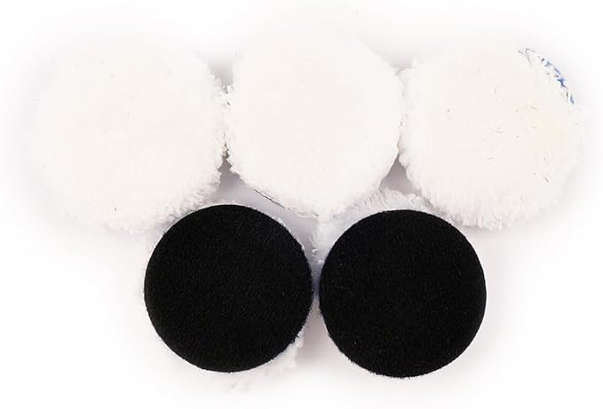 MaxShine Mini Cordless Polisher Pads Kit – Complete 1.5" & 2" Foam, Wool & Microfiber Pads Set – Cutting, Polishing & Finishing Pads for Mini Polishers – Professional Paint Correction Kit