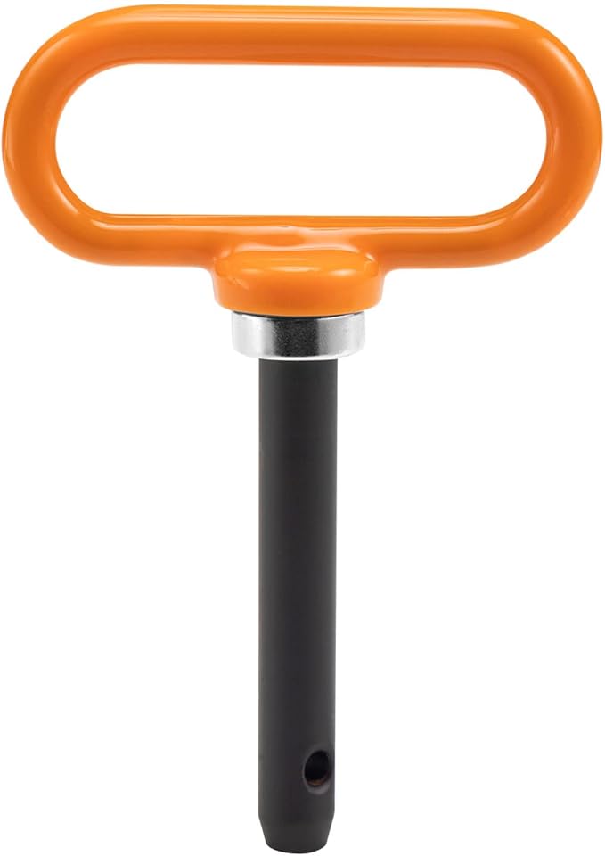 CZC AUTO Magnetic Hitch Pin 5/8" Lawn Mower Trailer Hitch Pin, Magnet Trailer Gate Pin for Simple One Handed Hook On & Off - Securely Hitch Lawn & Tow Behind Attachment, Orange