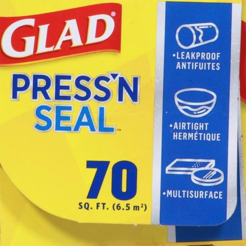 Glad Press'N Seal Food Plastic Wrap, 70 Square Foot Roll (Package May Vary) (Pack of 12)