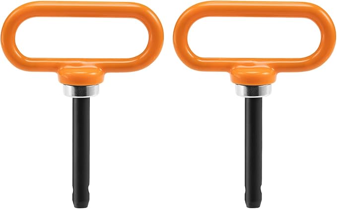 CZC AUTO 2 Pack Magnetic Hitch Pin 1/2" Lawn Mower Trailer Hitch Pins, Magnet Trailer Gate Pins for Simple One Handed Hook On & Off - Securely Hitch Lawn & Tow Behind Attachments, Orange
