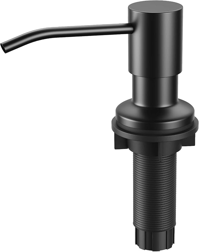 FORIOUS Black Soap Dispenser for Kitchen Sink with 500ML/18OZ Bottle, Lotion Dispenser Built in Refill from The Top for Countertop Sink