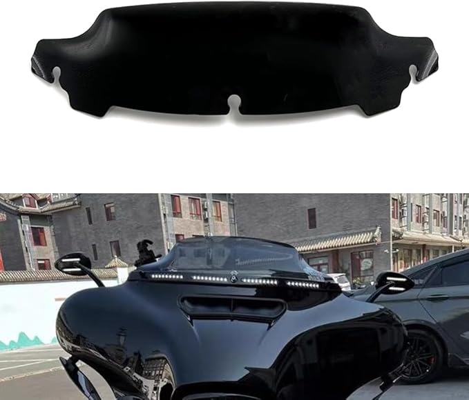 IZX Motorcycle Accessories 4.5" Windshield Fairing Windscreen Cover For Harley Touring Street Electra Glide Ultra Limited FLHX Tri Glide Ultra 2014-2022 2023 (Black)