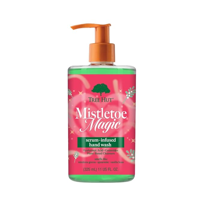 Tree Hut Mistletoe Magic Serum Infused Hand Wash, Nourish & Hydrate Hands, Strengthening Skin Care, Long-Lasting Scent, Cleanse & Lock in Moisture, Cermamide, Holiday Gift & Stocking Stuffer, 11 fl oz