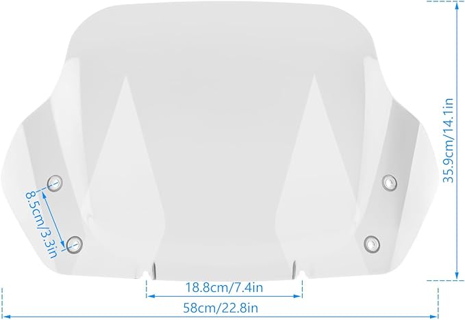 14" Windshield for Harley Street Glide CVO FLHXSE 2023-2024 Wind Shield Windscreen Air Deflector Compatible for Harley Street Glide CVO 2024 (Clear)