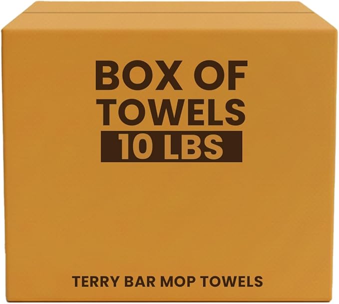 White Terry Bar Mop Towels 80 Pcs (Approx)- 100% Cotton Ultra-Absorbent Cleaning Rags, Perfect Washable Kitchen Rags for Bars, Restaurants & Home - Multipurpose (10 lbs. Box)