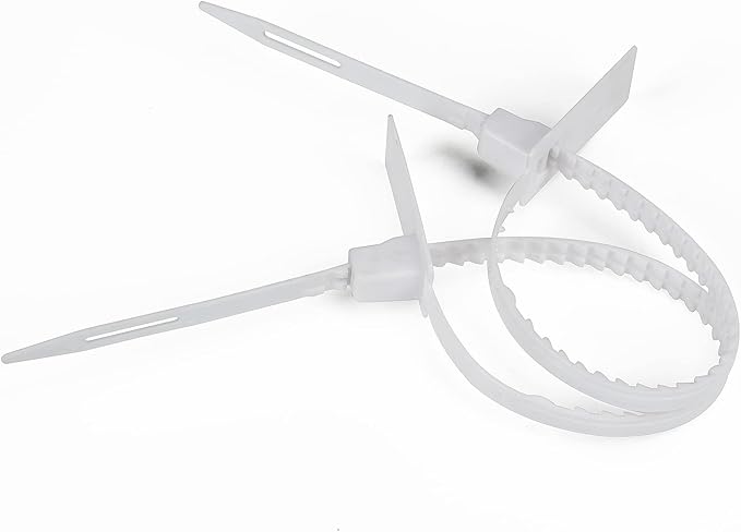 Heavy Duty Plastic Security Seals Self Locking Tamper Evident Shipping Seals Numbered Security Tags 500 PCS (White, 337 mm, 13.2")