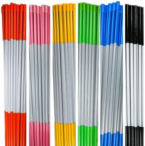 4ft Pro Snow Stakes - 48" x 5/16" Driveway Markers, Pointed Tip, Hy Viz Reflective Tape, Armor Cap (Choose Color/Quantity) (760, Yellow)
