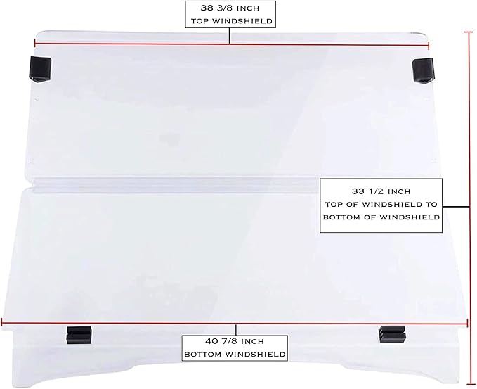 GCA EZGO TXT CLEAR Folding Windshield Fits 1994-2013 EZGO TXT Models Only.