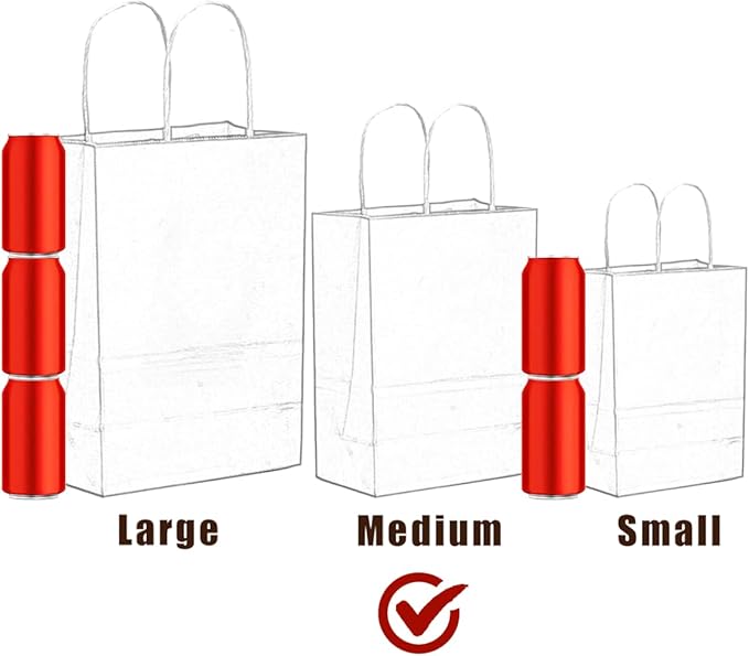 qiqee 60 pcs Kraft Bags with Handles 7.6"x4.75"x10.5" Medium Gift Paper Bag Purple Solid Color Bags