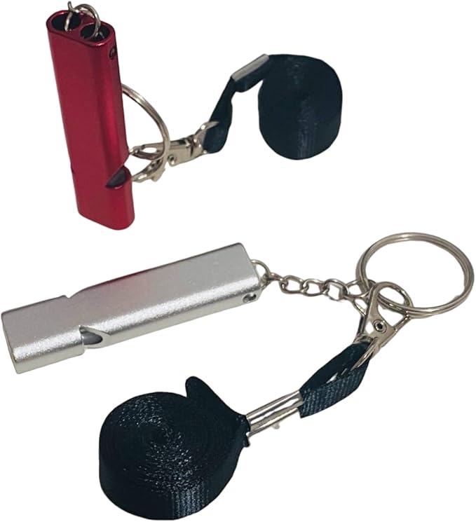 Emergency Whistle, 2Pack Safety and Rescue Whistle, with Lanyard Keychain, high pitched Dual Tube, Suitable for Outdoor Hiking, Camping, Rowing, Hunting, and Children's Rescue Signals