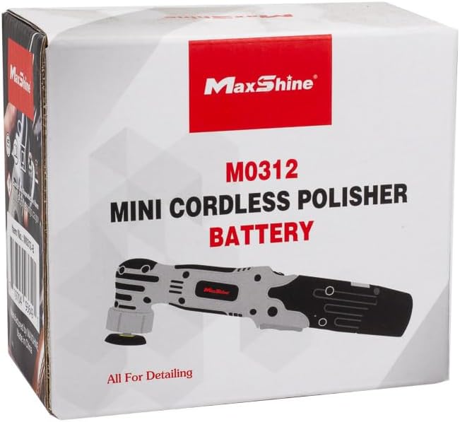 MaxShine Replacement Battery Pack for Mini Cordless Polisher V2 | 2000 mAh 12V Lithium Battery with Real-Time Indicator | Power-Boost Backup for Continuous Auto Detailing