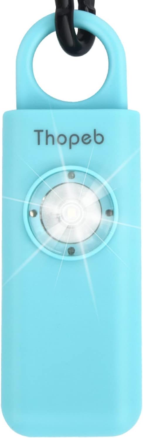 Thopeb® Personal Safety Alarm for Women – 130dB Loud Emergency Siren & SOS Strobe LED Light – Self Defense Keychain, College Dorm Room Essentials for Girls (Aqua)