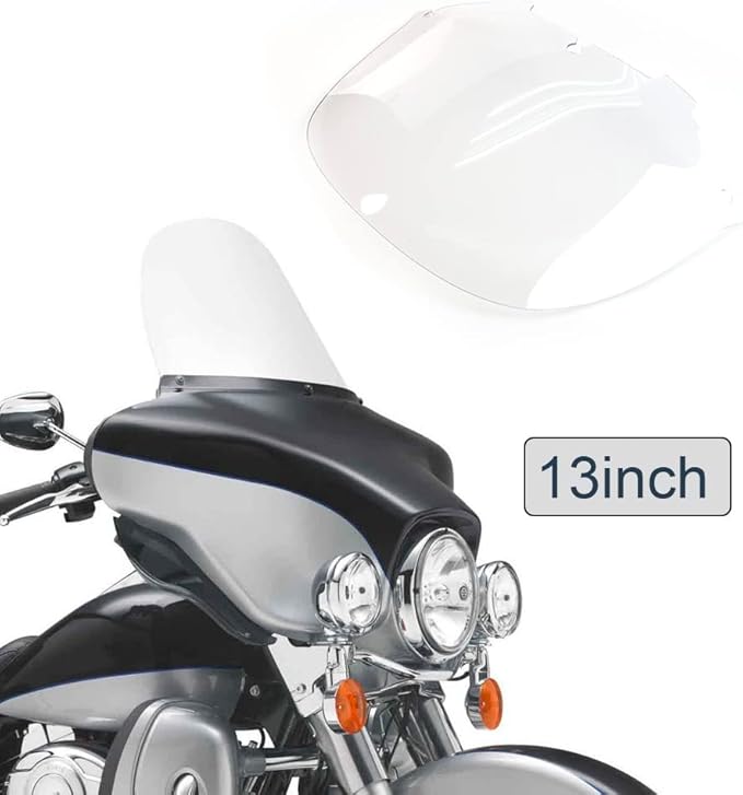 WYNMOTO 13" Clear Windshield Windscreen for '96-'13 Harley Davidson Touring Street/Electra Glide/Tri Glide