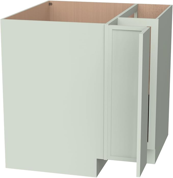Kitchen Lazy Susan Corner Base Cabinet with Adjustable Shelf, Soft-Close Hinges, Solid Hardwood & Plywood Construction,Space-Saving RTA Storage Solution (NT-Jade Green, 33" W x 24" D x 34.5" H)
