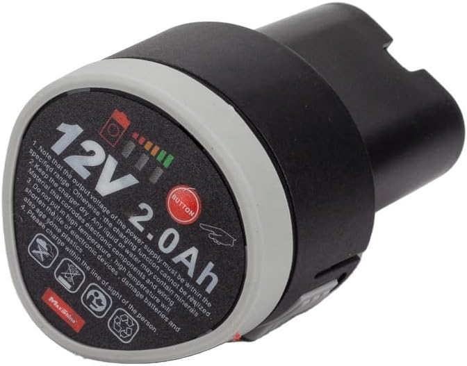 MaxShine Replacement Battery Pack for Mini Cordless Polisher V2 | 2000 mAh 12V Lithium Battery with Real-Time Indicator | Power-Boost Backup for Continuous Auto Detailing