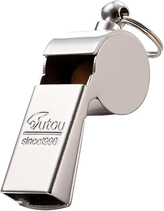 HUTOU Brass Whistle L5018 with Lanyard, Loud Crisp Sound Ideal for Coaches, Teachers and Hikers