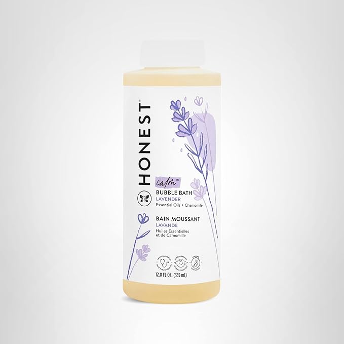 The Honest Company Foaming Bubble Bath Gentle Tear-Free Hypoallergenic Baby Wash with Naturally Derived Ingredients Lavender Calm 12 fl oz