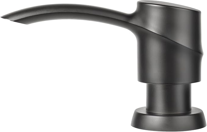 SAMODRA Sink Soap Dispenser Lotion Dispenser for Kitchen Sink, Built in Dispenser Matte Black ABS Pump Head, with 11 OZ Bottle