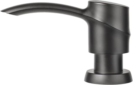 SAMODRA Sink Soap Dispenser Lotion Dispenser for Kitchen Sink, Built in Dispenser Matte Black ABS Pump Head, with 11 OZ Bottle