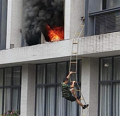 Emergency Fire Escape Ladder, 10M Portable Safety Rope Ladder, Anti-Skid Folding Design for Quick Escape, Essential Fire Safety Equipment for Home & Office Use