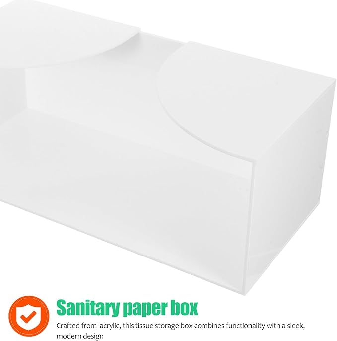 Uonlytech Transparent Acrylic Paper Towel Holder with Stable Base Quick Dispensing Tissue Dispenser for Bathroom Kitchen Restaurant Countertop Napkin Organizer