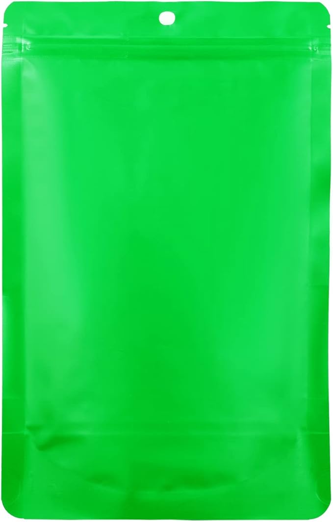 150 Pack Stand up Matte Metallic Storage Bags with Clear Front Window Heat-Sealable Resealable Solid Color Pouches for Food Storage Containers Organizer(Green,3.9 * 5.9 inch,Pack of 150)