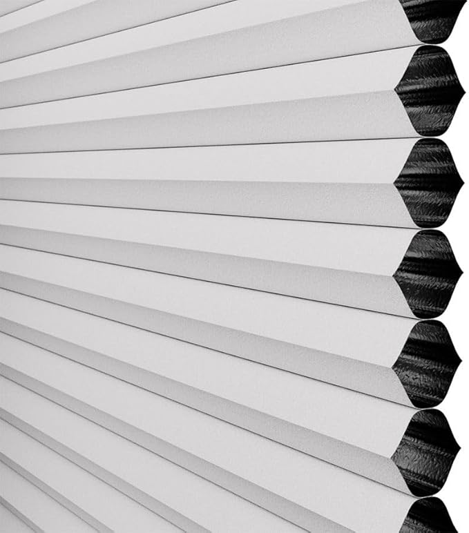 SelectBlinds Cordless Blackout Cellular Shades – No-Drill or Drill Mount – Maximum Darkness & Energy Efficiency – Any Size 13-84” W x 12-84” H, 4 Color Choices, Inside or Outside Mount (Ice Gray)