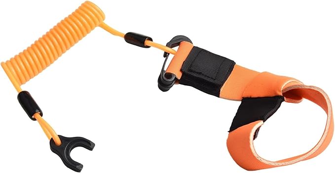 For Jet Ski Kill Switch Lanyard Essential Safety Equipment Featuring Adjustable Neoprene Strap and Resilient Nylon Cord Construction (A Orange)