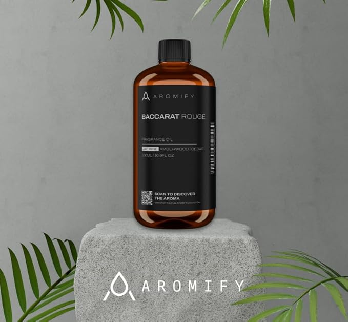 Diffuser Oil Inspired by Baccarat Rouge, 16.9 FL Oz, 500 mL, Luxury Hotel Scent for Home, Bathroom, Spa & Office, Essential Oil Blend for Aromatherapy, Amberwood & Cedar.