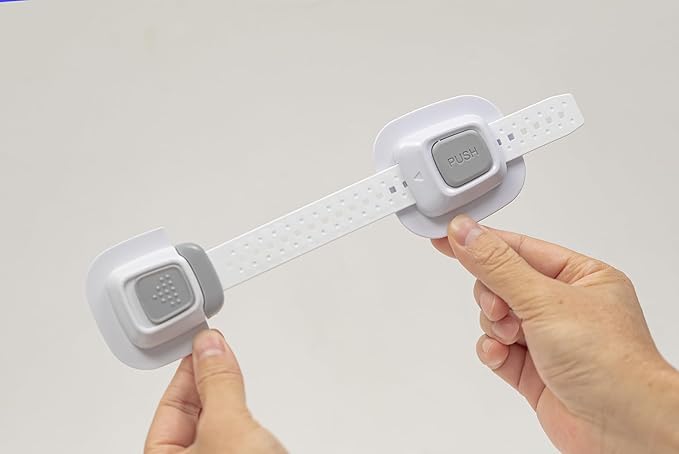 YEYA No Drill Anti Tip Furniture Adjustable Straps Wall Anchors for Baby Proofing with 3M Adhesive (Upgraded 4P)