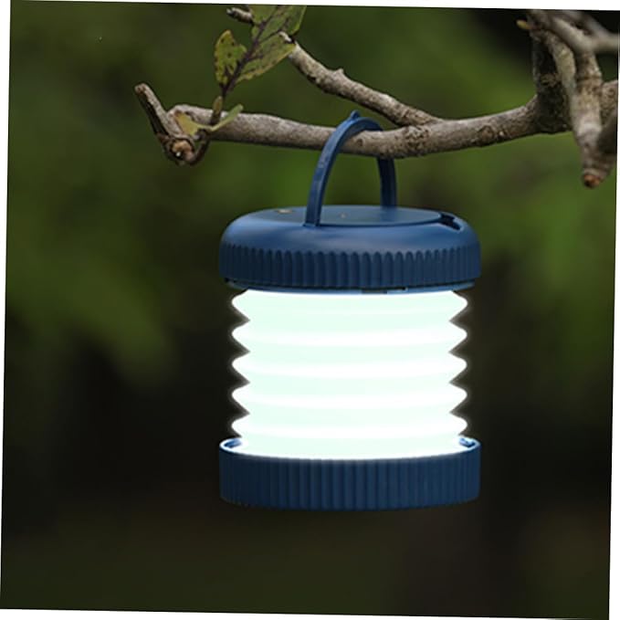 Foldable Portable Tent Lamp USB Rechargeable Outdoor Camping Light for Hiking Backpacking Emergency with Hanging Design and Lightweight Blue