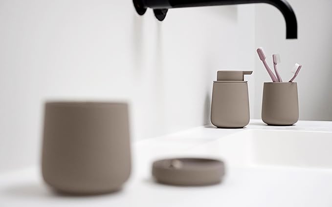 ZONE DENMARK Nova Soap Dispenser - A Fusion of Sleek Design and Durable Material - Elevate Your Bathroom with Sophistication and Practical Elegance. A Stylish and Functional Bathroom Accessory