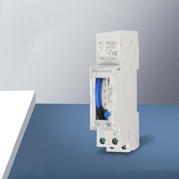 Mechanical Timer, SUL180A Mechanical Timer, 15 Minute Analog Timer Switch with Power Outage Memory & DIN Rail Mount For Various Electrical Applications