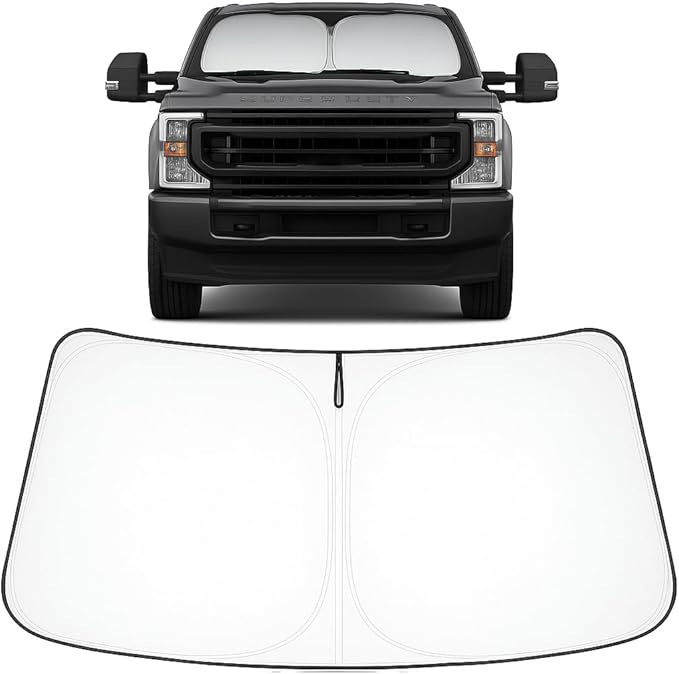Proadsy 2025 Upgrade Front Windshield Sun Shade Foldable Sunshade Protector Custom Fit 2017-2024 2025 Ford Super Duty F-250 F250 F-350 F350 F-450 F450 F-550 F550 2Door 4Door Pickup Accessories