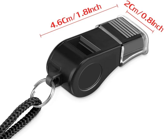 Whistle, 2 Packs Plastic Sports Whistles with Lanyard, Loud Crisp Sound Whistle Ideal for Coaches, Referees, and Officials