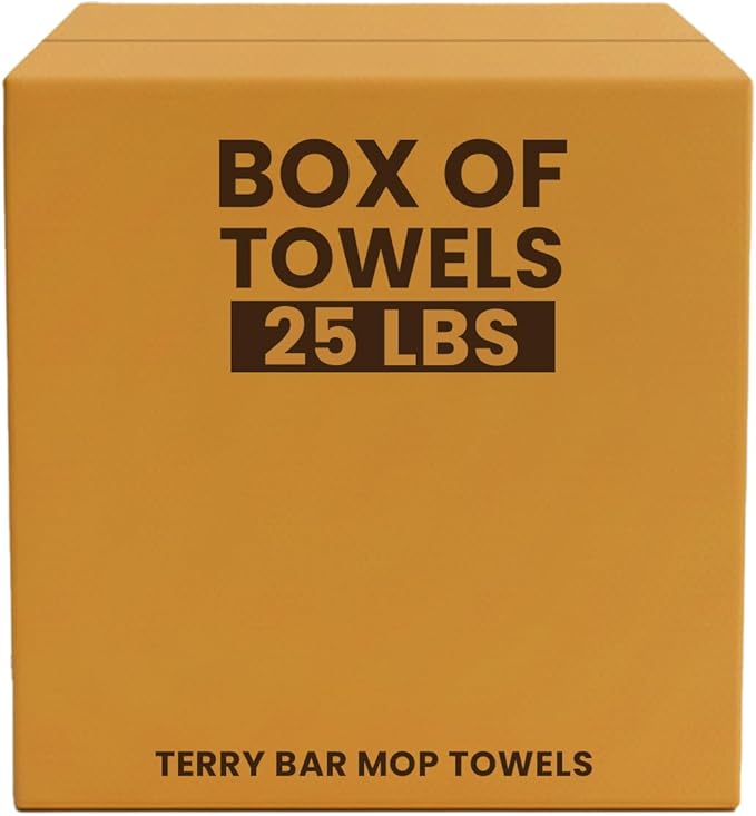 White Terry Bar Mop Towels 200 Pcs (Approx)- 100% Cotton Ultra-Absorbent Cleaning Rags, Perfect Washable Kitchen Rags for Bars, Restaurants & Home - Multipurpose (25 lbs. Box)