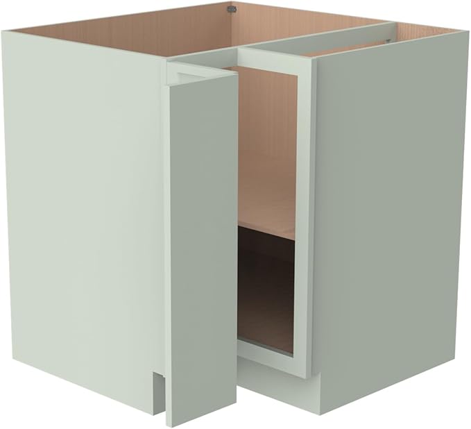 Kitchen Lazy Susan Corner Base Cabinet with Adjustable Shelf, Soft-Close Hinges, Solid Hardwood & Plywood Construction,Space-Saving RTA Storage Solution (NT-Jade Green, 33" W x 24" D x 34.5" H)