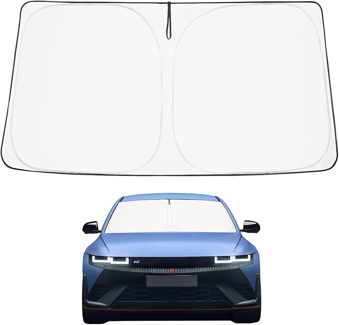 Proadsy 2025 Upgrade Windshield Sun Shade Custom Fit Hyundai Ioniq 5 2022-2024 2025 4-Layer Foldable Front Sunshade Protector Sun Visor Blocks UV Rays Keep Car Cooler Accessories