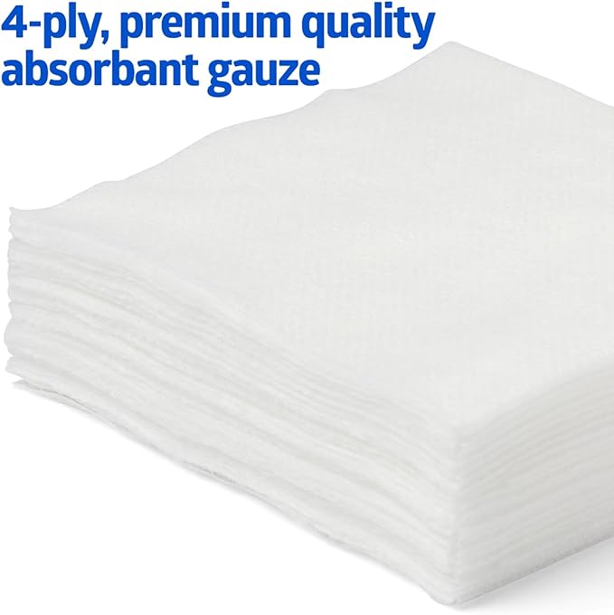Medline Non-Sterile Nonwoven Gauze Sponges, 4-Ply, 4" x 4", Perfect for Wound Care, Pack of 2000
