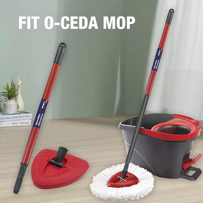 MREO O-Ceda Mop Handle Replacement for O-ceda Spin Mop Handle 1pcs Base 2pcs