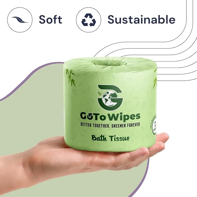 Bamboo Toilet Paper - Organic Ultra Soft 3 Ply - Chemical & PFAS Free, Non-Toxic - 350 Sheets, 12 Pack - Septic Safe, Sustainable - Plant Trees Initiatives with Each Purchase