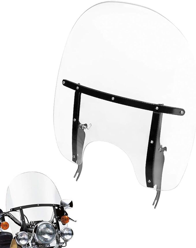 Green-L Clear Windshield Fit for Harley 2000-2017 Heritage Softail Classic Slim Deluxe Fat Boy Motorcycle Windscreen