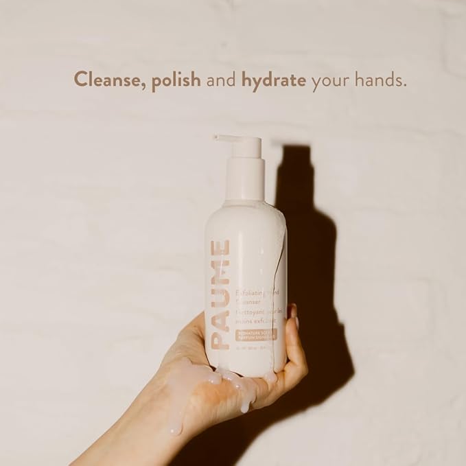 PAUME Exfoliating Hand Cleanser, Silicon Free, Paraben Free, Vegan, Exfoliating Soap with Essential Oils, Hydrating Hand Soap for Gentle Cleanse, 10oz