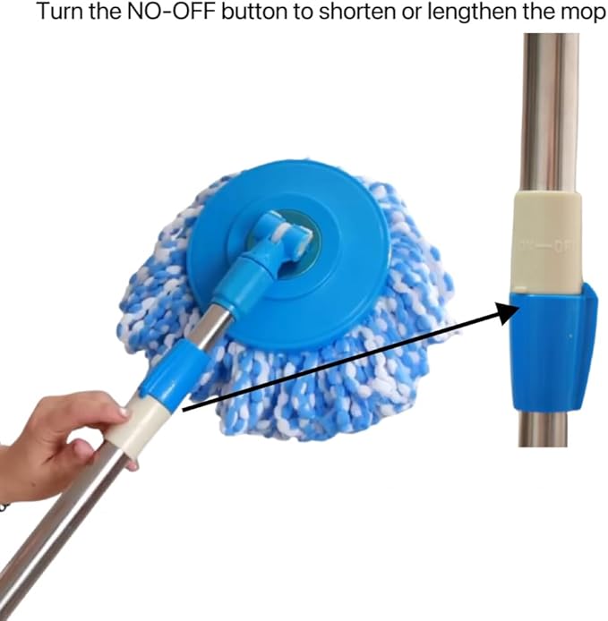 Spin Mop Replacement Handle 360 Degrees Rotating Telescopic Replacement Handle Cleaning Tool Accessories Enhanced Thickened Version Blue,Spin Mop Pole Handle Replacement