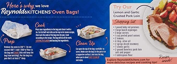 Reynolds Oven Cooking Large Size for Meats & Poultry (up to 8-Pounds), 5 Count Boxes (Pack of 12) 60 Bags Total