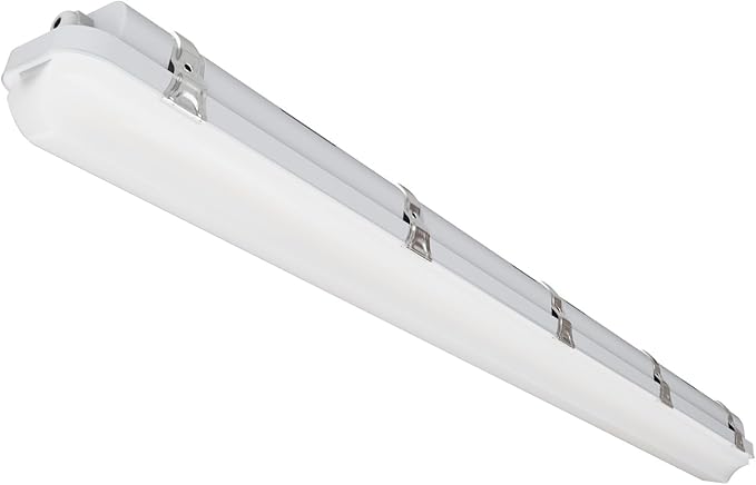 4FT LED Vapor Tight Light 60W/50W/40W,4000K/5000K/6000K CCT Selectable 7800lm (150W Eq.) IP65 Waterproof Outdoor Shop Light LED Vapor Proof Fixture for Car Wash, Parking Lot, Garage 1-Pack