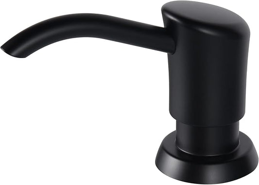 GAGALIFE Built in Sink Soap Dispenser or Lotion Dispenser for Kitchen Sink, Matte Black ABS Pump Head, with 17 Ounce PET Large Soap Bottle