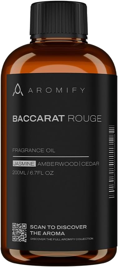 Diffuser Oil Inspired by Baccarat Rouge, 6.7 FL Oz, 200 mL,Luxury Hotel Scent for Home, Bathroom, Spa & Office, Essential Oil Blend for Aromatherapy, Amberwood & Cedar.