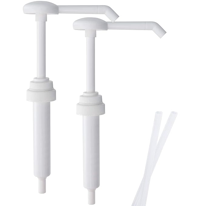 Heavy Duty Anti Drip Replacement Gallon Pump Dispensers, Suitable for Shampoo, Conditioner, Paint and Condiments, 2 Pieces, includes 2 Five Inch Tube