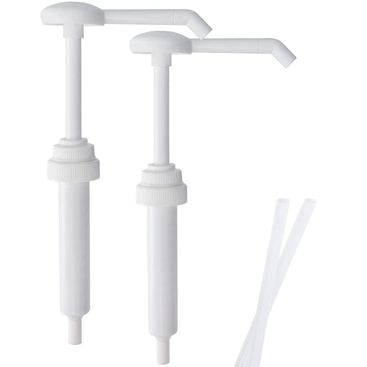 Heavy Duty Anti Drip Replacement Gallon Pump Dispensers, Suitable for Shampoo, Conditioner, Paint and Condiments, 2 Pieces, includes 2 Five Inch Tube